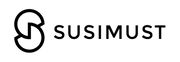 Susimust logo in block letters, black letters on white background. Susimusta logo trükitähtedega, must kiri valgel põhjal.